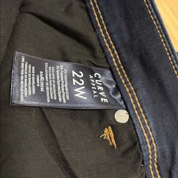 CURVE APPEAL (22W) High-Rise Minimalist Jegging Dark Wash Stretch Ankle Cropped - Picture 5 of 11